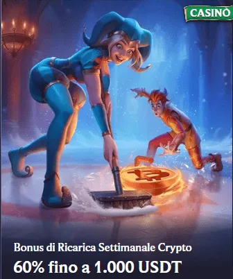 Bonus ricarica settimanale cripto 60 fino a 1000 usdt
